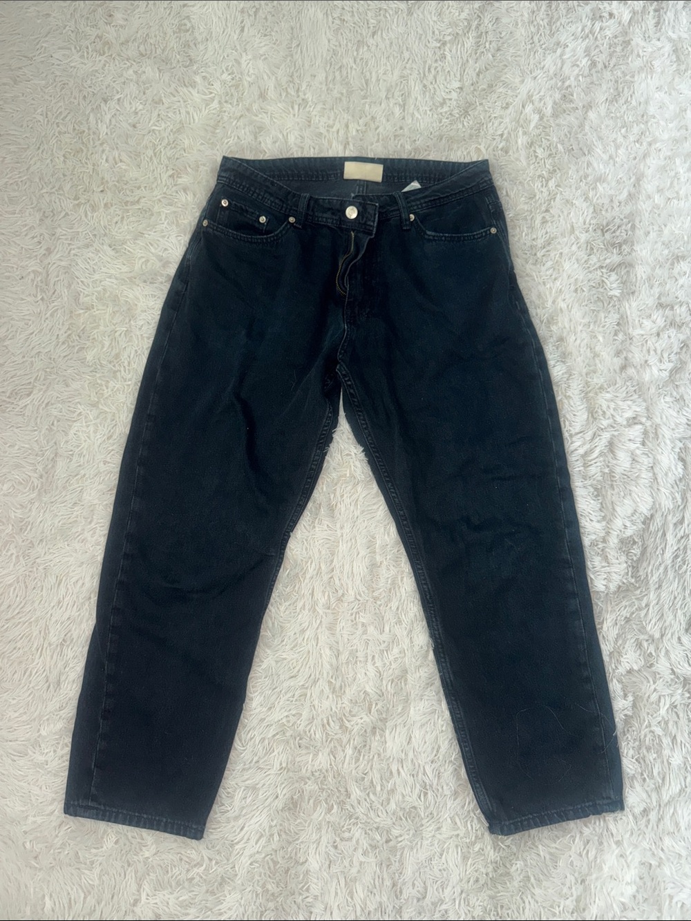 YoungLA Black Relaxed Straight-Leg Jeans